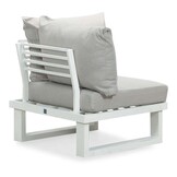Canyon hoek loungeset 5 personen | aluminium + hardhout | wit/Light Teaklook | 4-delig - 288x288cm