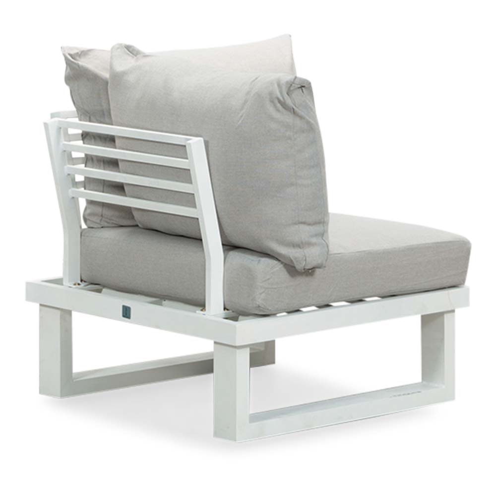 Canyon hoek loungeset wit 4-delig | aluminium + hardhout | 288x288cm | Light Teaklook
