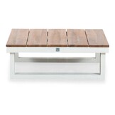 Canyon hoek loungeset 5 personen | aluminium + hardhout | wit/Light Teaklook | 4-delig - 288x288cm