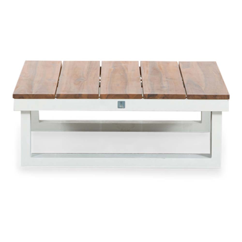 Canyon hoek loungeset wit 4-delig | aluminium + hardhout | 288x288cm | Light Teaklook