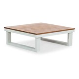 Canyon hoek loungeset 5 personen | aluminium + hardhout | wit/Light Teaklook | 4-delig - 288x288cm