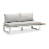Canyon hoek loungeset 5 personen | aluminium + hardhout | wit/Light Teaklook | 4-delig - 288x288cm