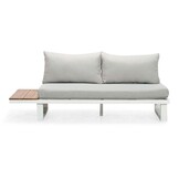 Canyon hoek loungeset 5 personen | aluminium + hardhout | wit/Light Teaklook | 4-delig - 288x288cm