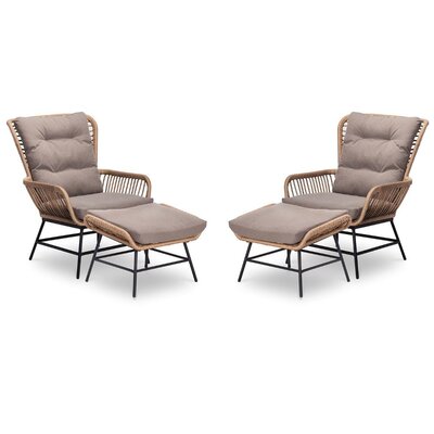 Dex relax tuinset 4-delig | wicker + aluminium | Bamboo taupe