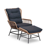 Dex lounge balkonset 2 personen | wicker + aluminium | Bamboo antraciet | 4-delig