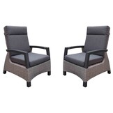 Prato Brick relax tuinset 2-delig | aluminium + wicker | verstelbaar | grijs