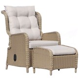 Glasgow lounge balkonset - verstelbaar 2 personen | wicker + aluminium | Royal Sand | 4-delig