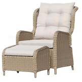 Glasgow lounge balkonset - verstelbaar 2 personen | wicker + aluminium | Royal Sand | 4-delig
