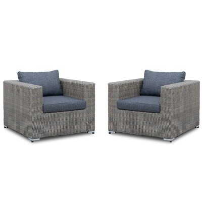 Asker loungestoel tuin set van 2 | wicker | Ash Grey