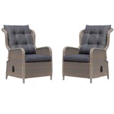 Glasgow loungestoel tuin set van 2 | wicker + aluminium | Ash Grey