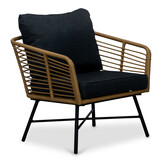 Flow loungestoel tuin set van 2 | wicker + aluminium | Bamboo antraciet