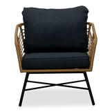 Flow loungestoel tuin set van 2 | wicker + aluminium | Bamboo antraciet