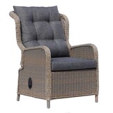 Glasgow lounge balkonset - verstelbaar 2 personen | wicker + aluminium | Ash Grey | 4-delig