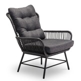 Dex lounge balkonset 2 personen | wicker + aluminium | Charcoal | 4-delig