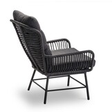 Dex lounge balkonset 2 personen | wicker + aluminium | Charcoal | 4-delig