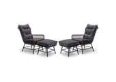 Dex lounge balkonset 2 personen | wicker + aluminium | Charcoal | 4-delig