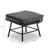 Dex lounge balkonset 2 personen | wicker + aluminium | Charcoal | 4-delig