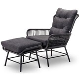 Dex lounge balkonset 2 personen | wicker + aluminium | Charcoal | 4-delig