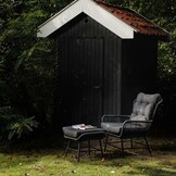 Dex loungestoel tuin set van 2 | wicker + aluminium | Charcoal