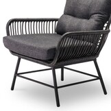 Dex loungestoel tuin set van 2 | wicker + aluminium | Charcoal