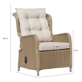 Glasgow lounge balkonset - verstelbaar 2 personen | wicker + aluminium | Royal Sand | 4-delig