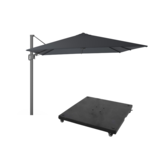 Milano T² zweefparasol | 300x300cm met parasolvoet 90kg | antraciet