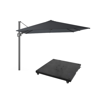 Milano T² zweefparasol | 300x300cm met parasolvoet 90kg | antraciet