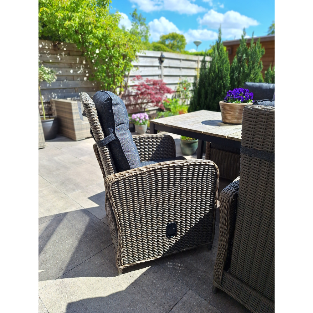Bilbao dining tuinstoel | wicker | verstelbaar | Ash Grey
