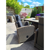 Cortona Grey/Bilbao dining tuinset | 6 personen | polywood + wicker | 220cm