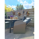 Cortona Grey/Bilbao dining tuinset | 6 personen | polywood + wicker | 220cm