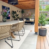 Tulum dining tuinstoel set van 4 | touw + RVS | Sahara Dust
