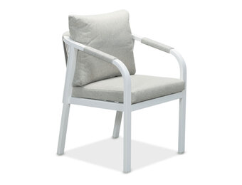 Calgary dining tuinstoel | touw + aluminium | wit