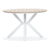 Calgary wit dining tuinset | 4 personen | polywood + touw | 120cm rond