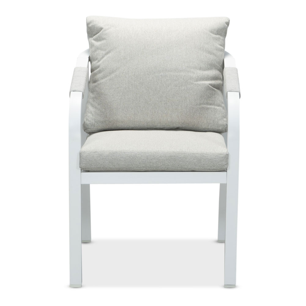 Calgary wit dining tuinset | 4 personen | polywood + touw | 120cm rond