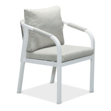 Calgary wit dining tuinset | 4 personen | polywood + touw | 120cm rond