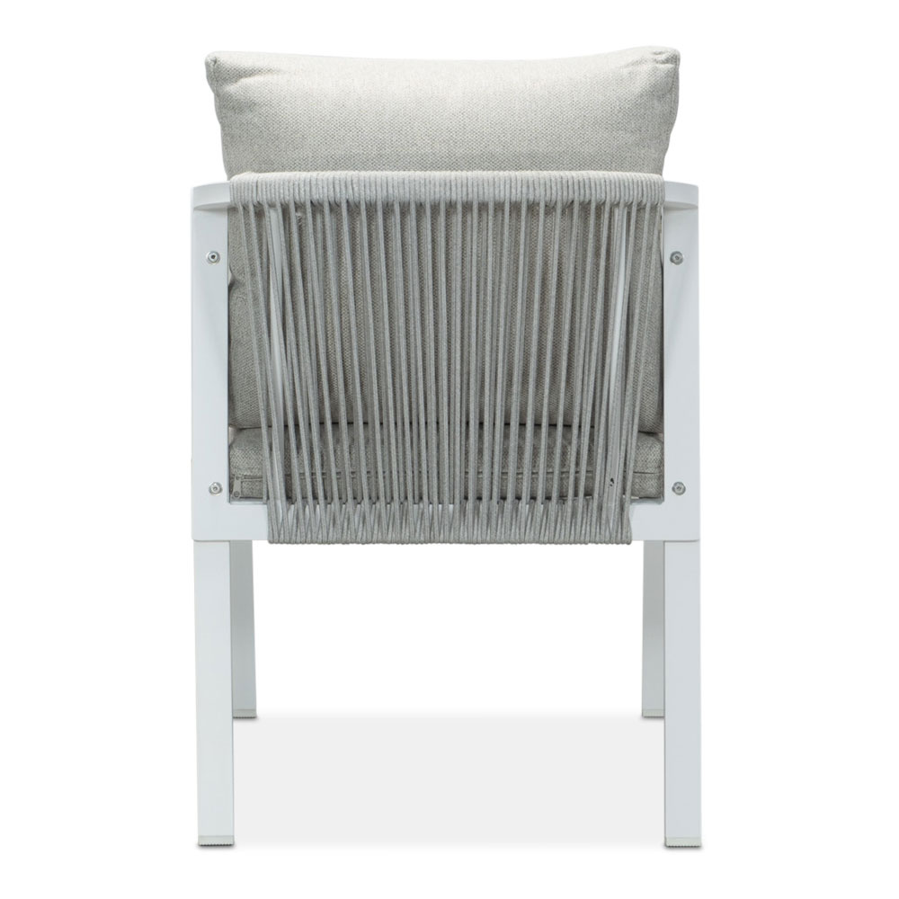 Calgary wit dining tuinset | 4 personen | polywood + touw | 120cm rond