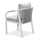 Calgary wit dining tuinset | 4 personen | polywood + touw | 120cm rond