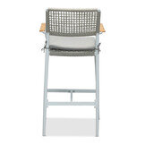 Sandro dining barstoel | touw + aluminium | wit