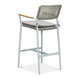 Sandro dining barstoel | touw + aluminium | wit