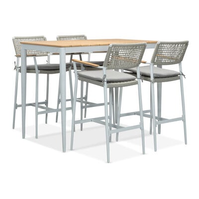 Sandro barset 5-delig | aluminium + teakhout | 140cm