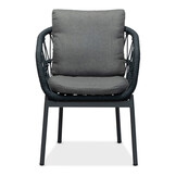 Dakota dining tuinstoel | touw + aluminium | zwart