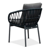 Dakota dining tuinstoel | touw + aluminium | zwart