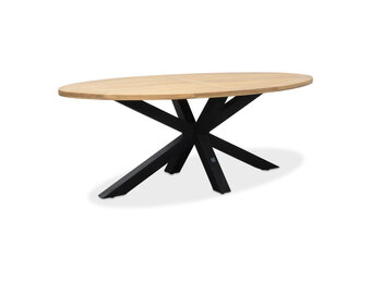 Cleve dining tuintafel 4 personen | teakhout + aluminium | Natural Teak | 200cm ovaal