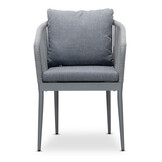 Cleve/Orlando antraciet dining tuinset | 4 personen | teakhout + touw | 200cm ovaal