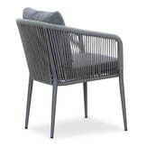 Cleve/Orlando antraciet dining tuinset | 4 personen | teakhout + touw | 200cm ovaal