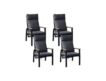 Annecy dining tuinstoel set van 4 | aluminium | antraciet