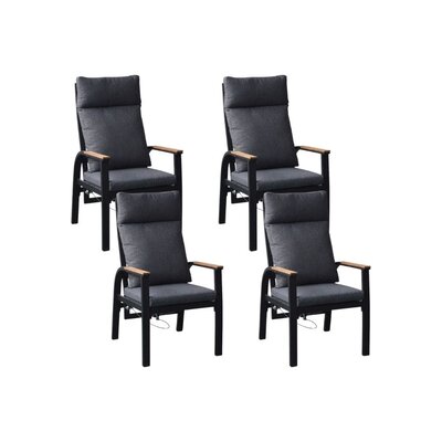 Annecy dining tuinstoel set van 4 | aluminium | antraciet