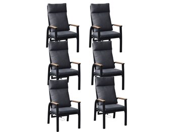 Annecy dining tuinstoel set van 6 | aluminium | antraciet