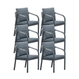 Calgary dining tuinstoel set van 6 | touw + aluminium | antraciet