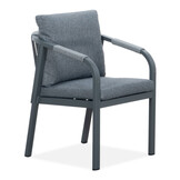 Calgary dining tuinstoel set van 6 | touw + aluminium | antraciet